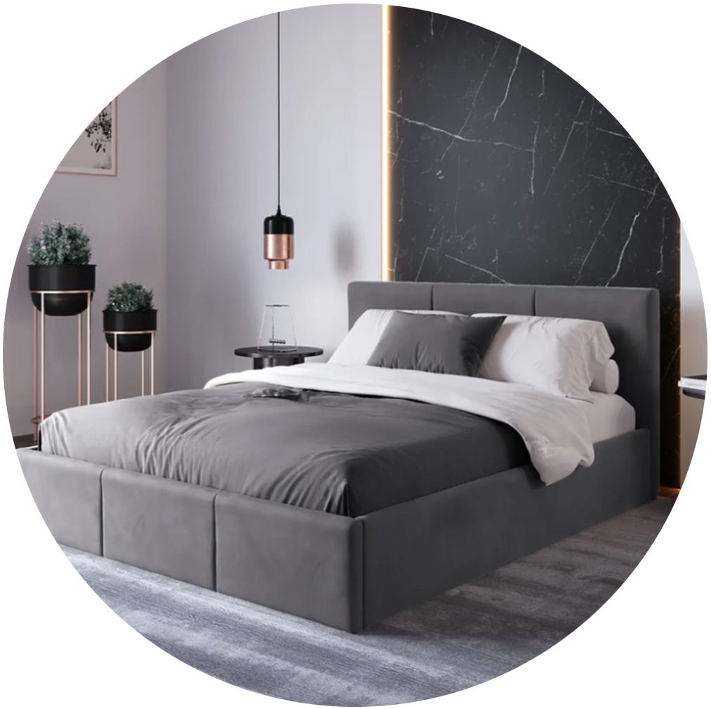 Čalouněná postel Modena 140 x 200 s výklopným roštem