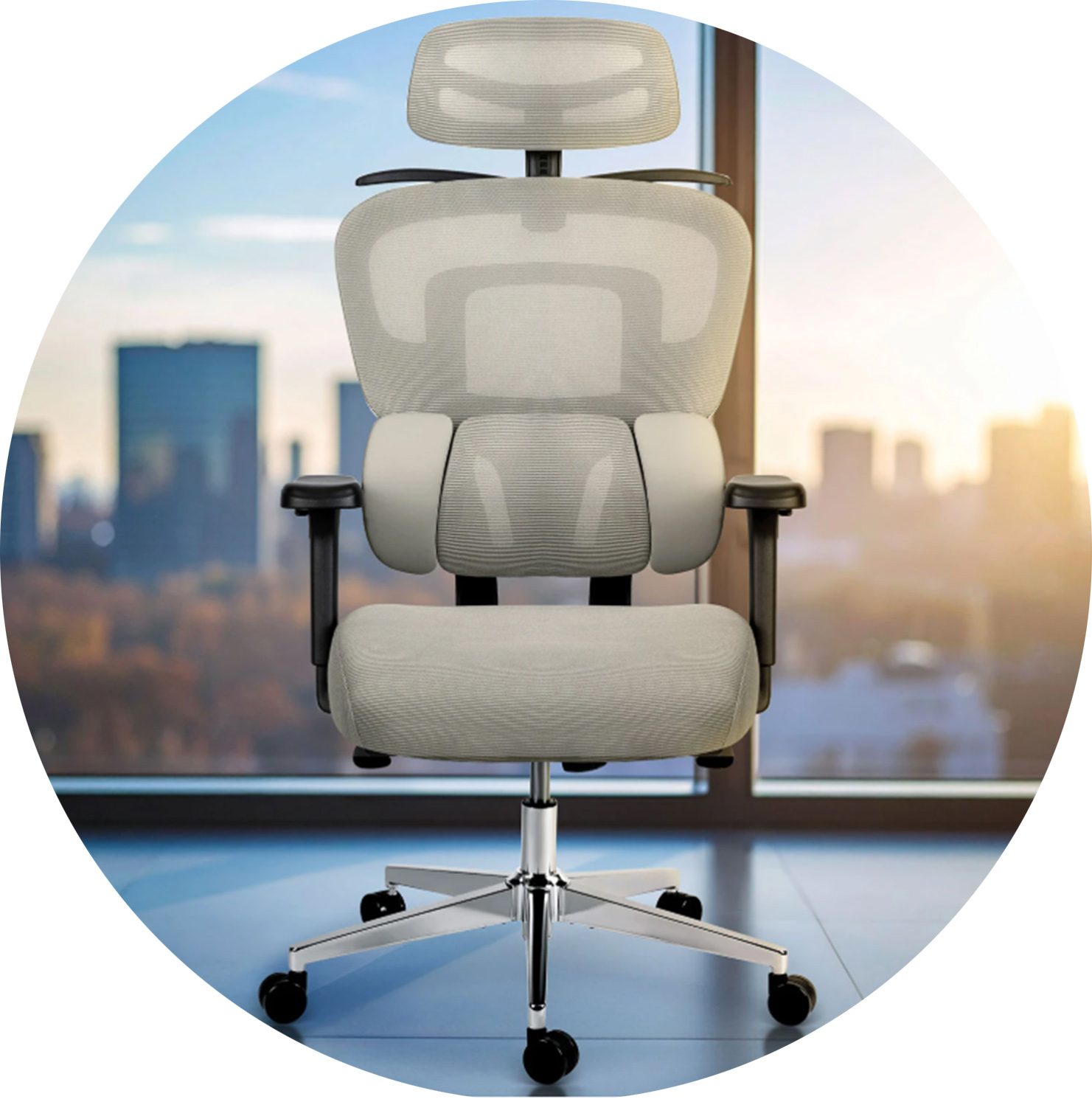 Kancelářská židle Talin Micro Mesh – chromovaná základna a kolečka