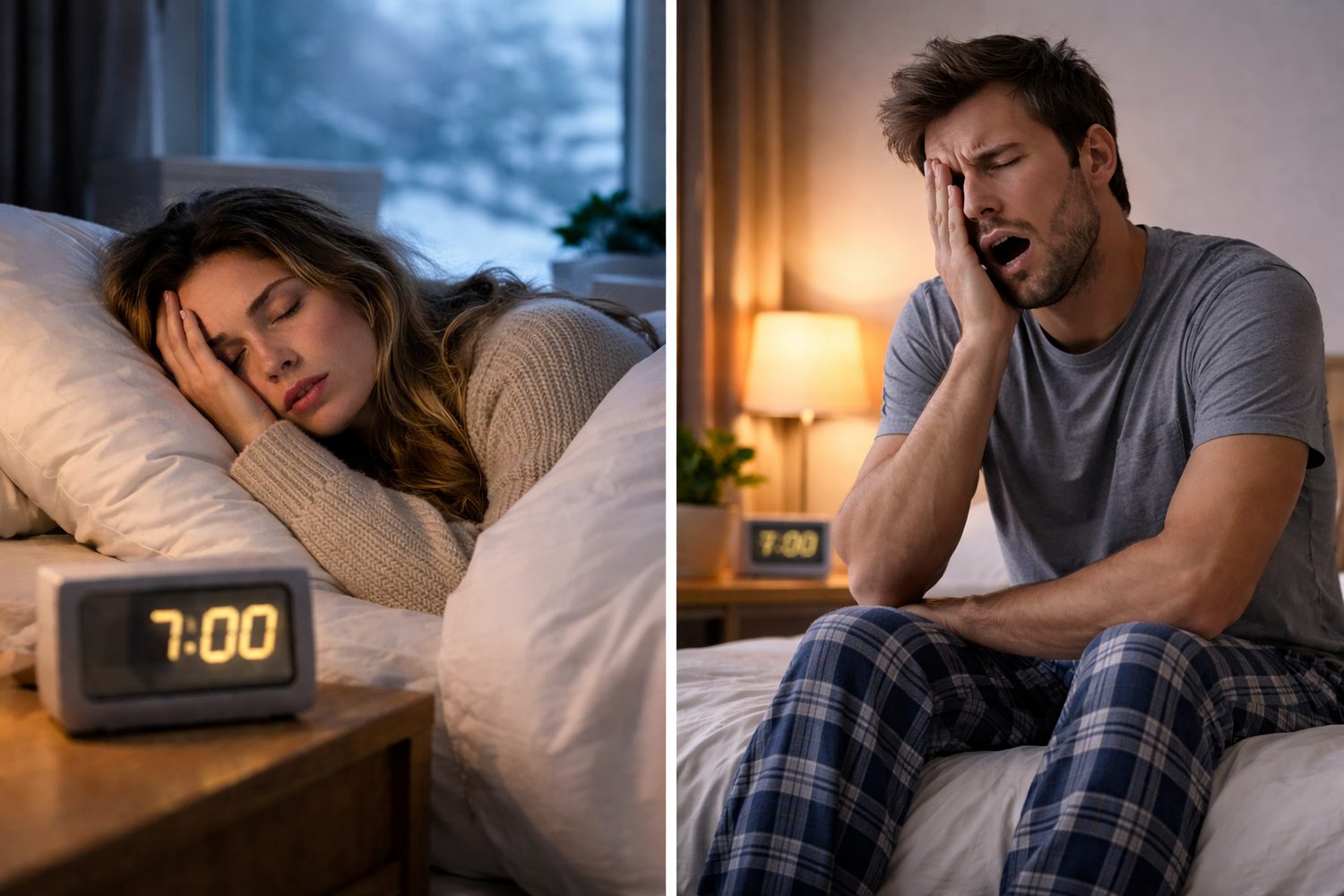 Problémy s ranním vstáváním během zimních měsíců v ložnici