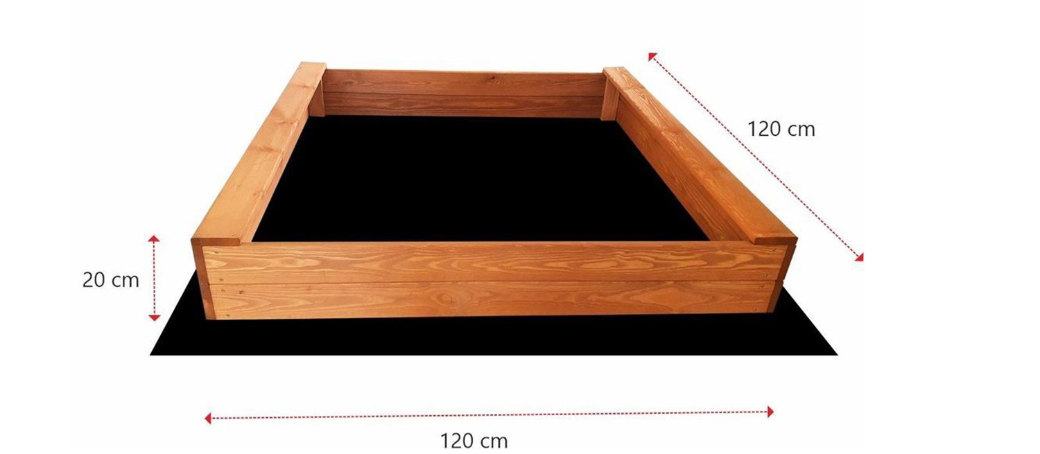 Dřevěné pískoviště Slim, impregnované - 120 cm