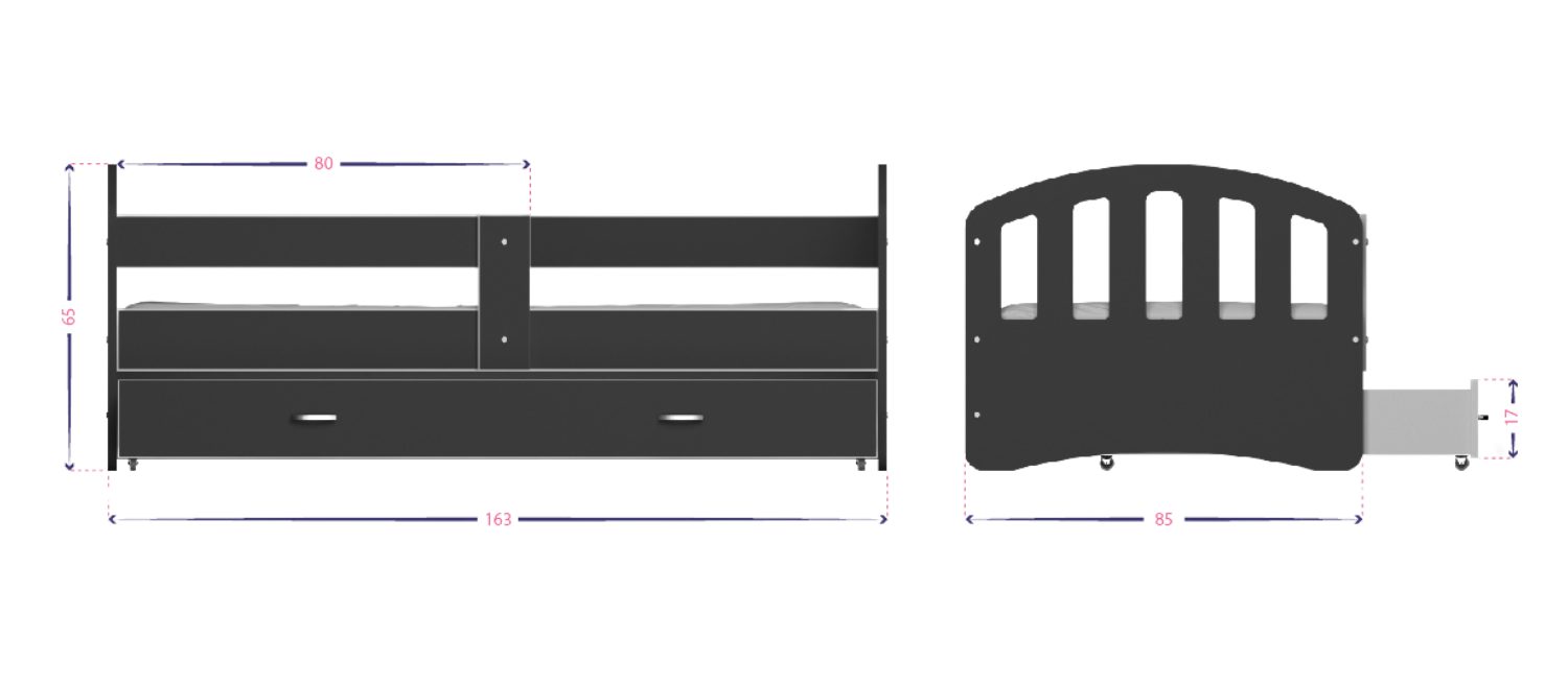 Dětská postel Happy 80 x 160 cm – postel, kde se snoubí pohodlí, fantazie a bezpečnost