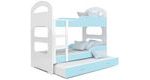 Patrová postel Dominik 3 190 x 80 cm + rošt a přistýlka ZDARMA