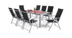 Zahradní set Ibiza s 8 židlemi a stolem 185 cm, stříbrný/černý