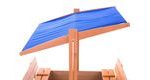 Dřevěné uzavíratelné pískoviště se stříškou Sandy, modré - 140 cm