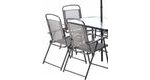 Zahradní sestava se slunečníkem Piere, hranatý stůl + 6 židlí, šedá