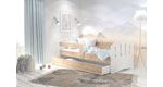 Dětská postel Happy 80x200 cm s úložným šuplíkem, roštem a zábranou