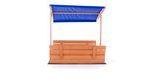 Dřevěné uzavíratelné pískoviště se stříškou Sandy, modré - 120 cm