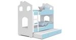 Patrová postel Domek Dominik 3 s přistýlkou 190 x 80 cm + rošt ZDARMA