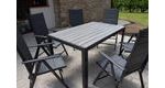 Zahradní set Ibiza se 6 židlemi a stolem 150 cm, antracit/šedý