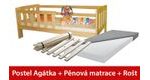 Posteľ AGÁTKA 70 x 160 cm + penový matrac + rošt