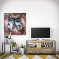 TV stolek Steel wood se dvěma šuplíky
