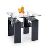 Konferenční stolek Diana H, čtvercový, sklo/černý