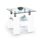 Konferenční stolek Diana H, čtvercový, sklo/bílý