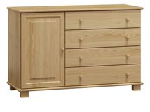 Masivní čtyř šuplíková komoda s dvířky Classic NR34