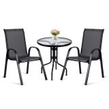 Elegantní set Sofia 2+1 v černém provedení – stylová volba pro každou terasu