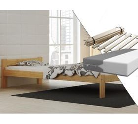 Masivní postel Naba 90 x 200 cm + matrace a rošt zdarma