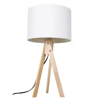 Stolní lampa, bílá / přírodní dřevo, LILA 1