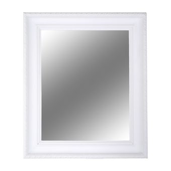 Dřevěné nástěnné zrcadlo Malkia 2, bílé