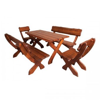 Dřevěný zahradní set, 2židle+2lavice+stůl, MO230