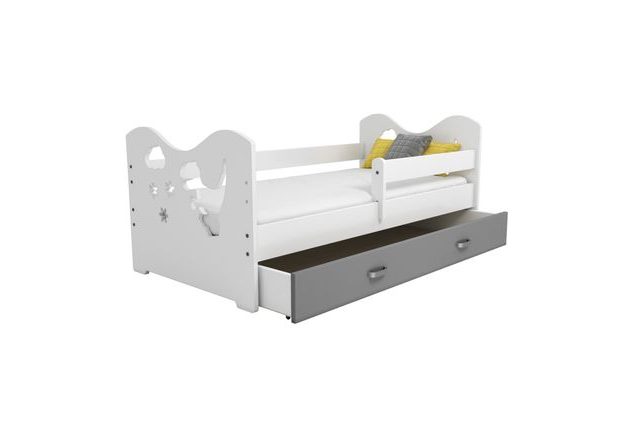 Dětská postel Micky 80x160 cm, dinosaur s roštem a šuplíkem ZDARMA