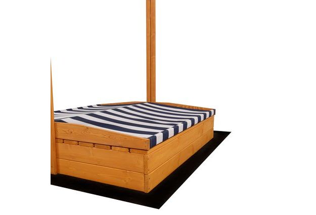 Impregnované pískoviště pro děti s lavičkami a stříškou, uzavíratelné pro ochranu písku, ideální pro zahradu a venkovní hraní