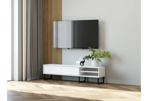 Bílý tv stolek DORIS 150 cm