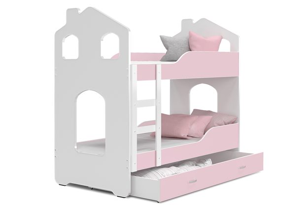 Patrová postel Domek Dominik s šuplíkem 190 x 80 cm + rošt ZDARMA