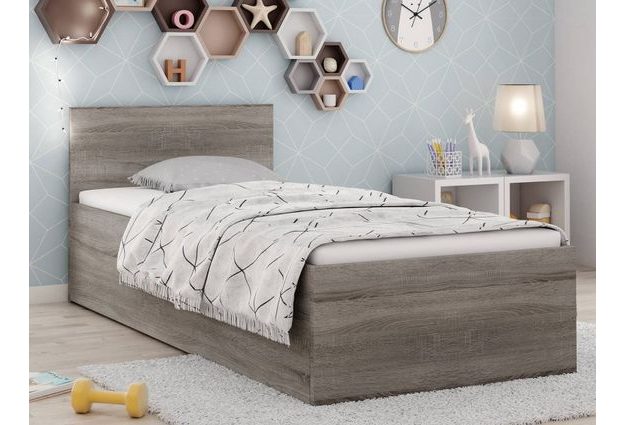 Vyvýšená postel Mary 90 x 200 cm + sendvičová matrace + rošt