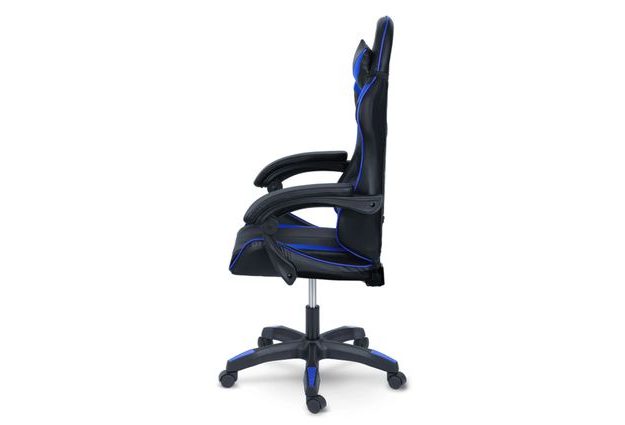 Modrá herní židle Draknor – boční pohled