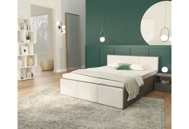Postel Panama Soft 140 x 200 cm s výklopným roštem a úložným prostorem
