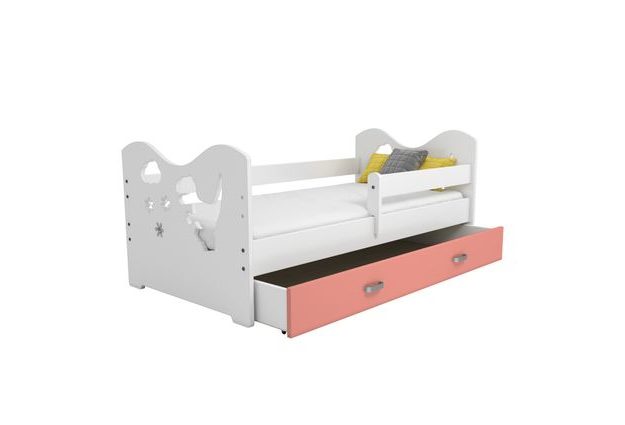 Dětská postel Micky 80x160 cm, dinosaur s roštem a šuplíkem ZDARMA