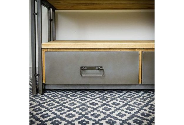 TV stolek Steel wood se dvěma šuplíky