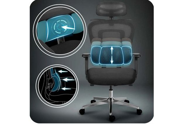 Kancelářská židle Talin Micro Mesh – výškově nastavitelná bederní opěrka pro podporu páteře