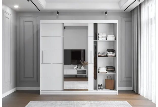 Šatní skříň ALBA I 250 cm se zrcadlem