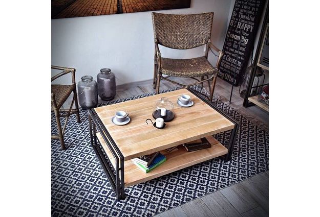 Kovový konferenční stolek STEEL WOOD