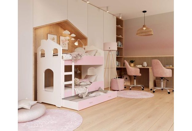 Patrová postel Domek Dominik s šuplíkem 160 x 80 cm + rošt ZDARMA