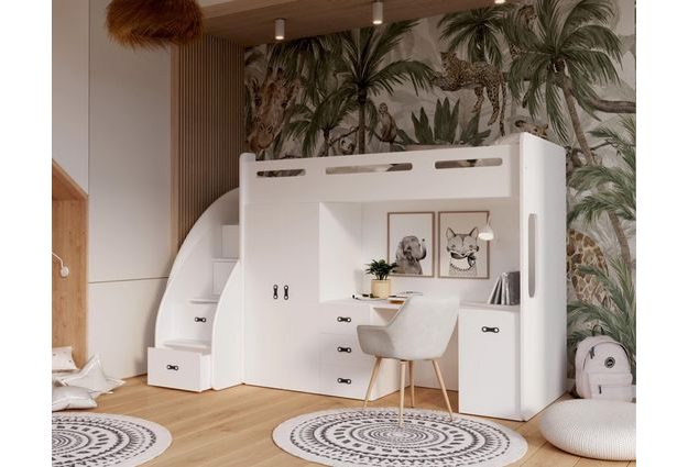 Patrová postel se stolem a skříní Zuzia Plus 80x200 cm + rošt ZDARMA