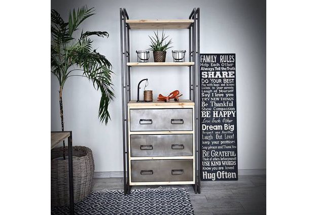 Regál s šuplíky Steel wood