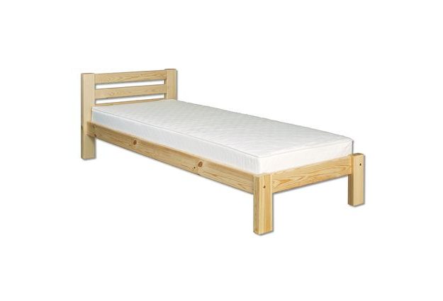 Borovicová postel LK127 80 x 200 cm - surové dřevo