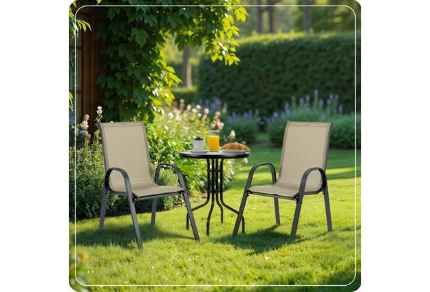 Zahradní křesla Sofia v béžové barvě – sada 4 ks Elegantní a pohodlné posezení pro vaši zahradu či terasu