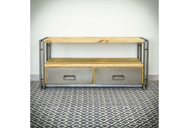 TV stolek Steel wood se dvěma šuplíky