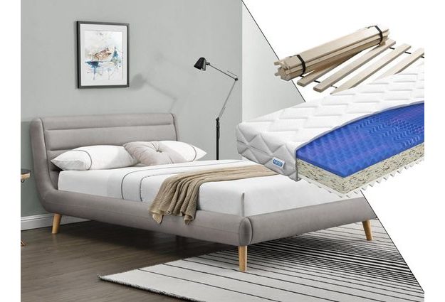Čalouněná postel Elanda 140 x 200 cm s matrací a řoštem