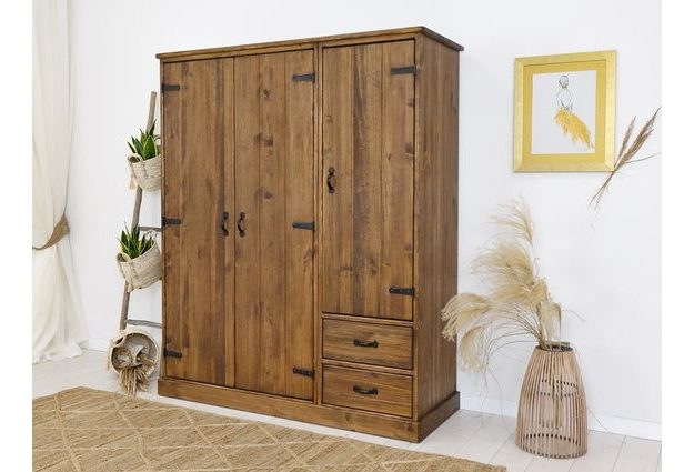 Masivní šatní skříň Rustyk 155 cm