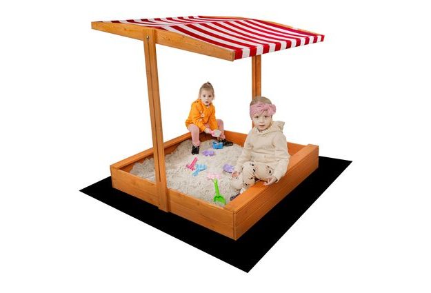 Dřevěné uzavíratelné pískoviště s lavičkami a stříškou, impregnované pro dlouhou životnost a ochranu před nepříznivými povětrnostními vlivy