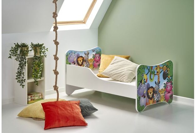 Děstká postel HAPPY JUNGLE 70 x 140 cm s matrací a roštem zdarma! - Postel Happy Jungle+matrace