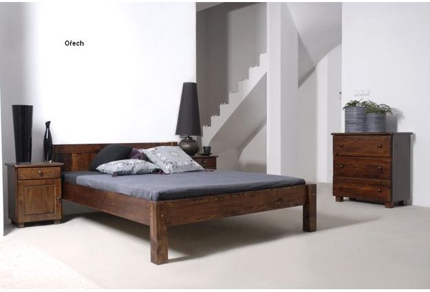 Posteľ WIKTORIA 140 x 200 cm - moření ořech