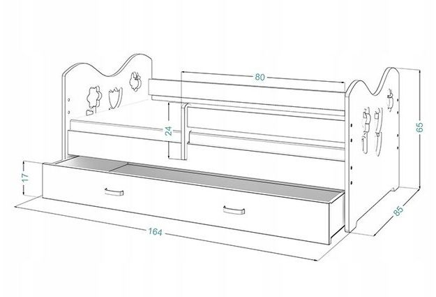 Dětská postel Micky 2 80x160 cm + rošt
