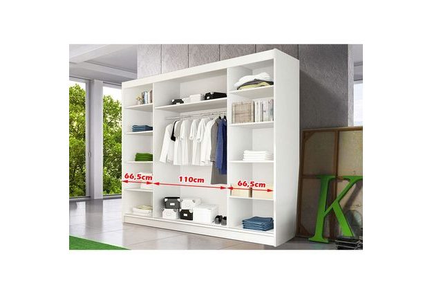 Šatní skříň ALBA I 250 cm se zrcadlem