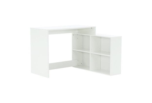 Rohový PC stolek, bílý, Korner