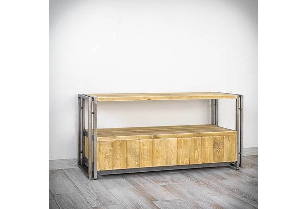 TV stolek Steel wood se dvěma šuplíky
